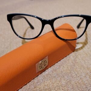 Tory Burch Navy Blue Glasses with Orange Case
